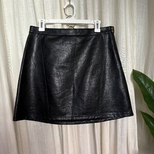 Zara Black Faux Leather Mini Skirt
